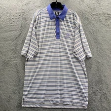 FOOTJOY Polo Shirt Mens Size XXL Striped TPC Sawgrass Tampa White Blue*
