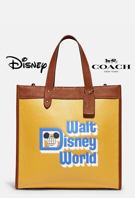 Disney Parks Walt Disney World トートバッグ 海外 Coach Disney Parks Walt Disney World Motif Leather Field Tote