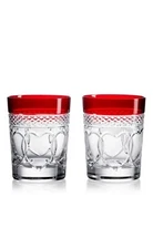 Waterford Crystal Ruby Red Double Old Fashion Pair Times Square Love 2023 NIB