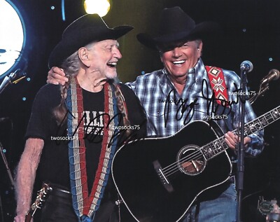 Willie Nelson & George Strait Signed 8x10 reprint Photo- Willie's Birthday  !! | eBay