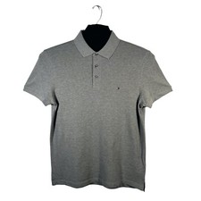 Tommy Hilfiger Men's Polo Shirt Size M Heather Gray Regular Fit Stretch Fabric