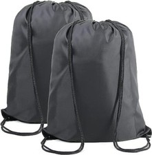 Drawstring Backpack Bags Bulk 2 Pack X-Large 22.4" L x 17.5" W Black 2 Pieces