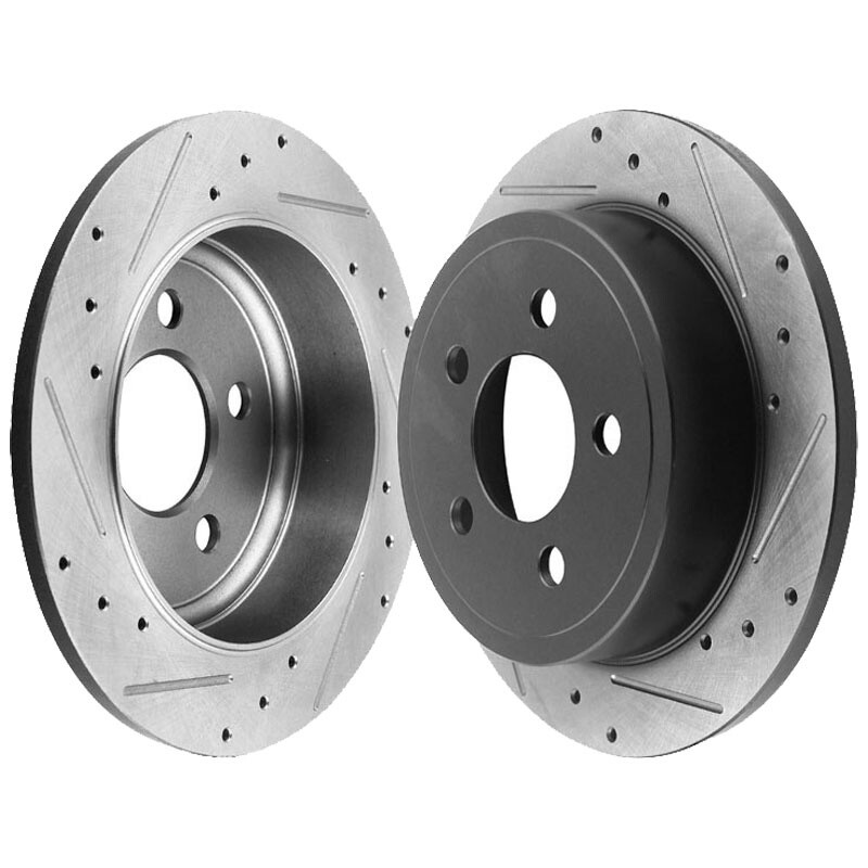 High-Performance Rear Drilled & Slotted Brake Rotors for Jeep Compass Dodge Avenger Lancer Patriot  