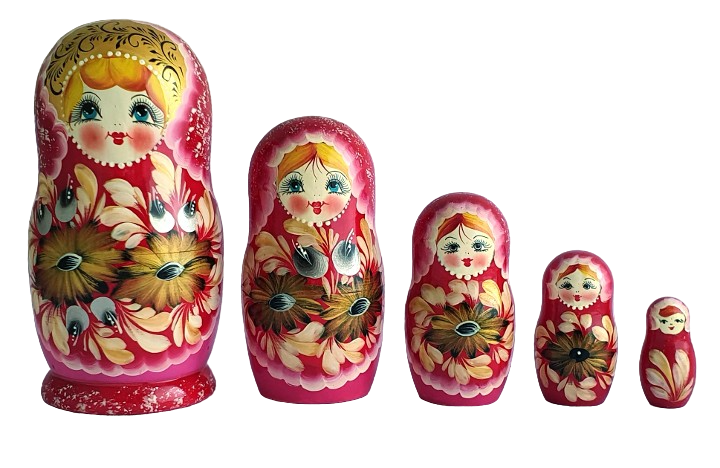 Poupées Russes Matriochka – Orange, Peintes à La Main Par Ivanova, Unique