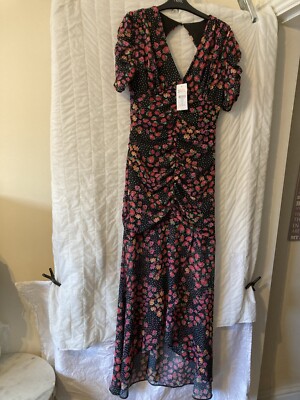 lipsy ruched dress Lipsy/ Next Spring Floral Ruched Maxi Dress Size 12 BNWT