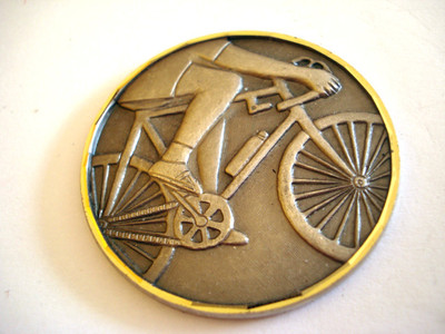 Médaille Ancienne En Bronze – Cyclisme / Vieux Port De Marseille – 5 Cm, 56 Gr – Années 20