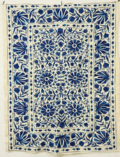 Cotton Suzani Bedspread / Suzani Throw / Suza...