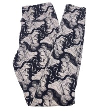 Lularoe Disney Aladdin One Size Leggings Jasmine  Rajah White/Cream Black Gray