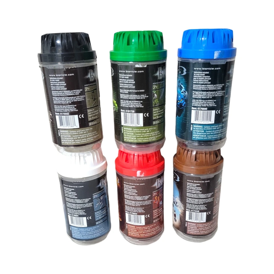 LEGO Bionicle Lot Toa Nuva Complete Set 2002 (8566-8572) w/ Canisters & Manuals - Image 3 of 4