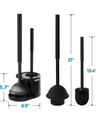 2 in 1 Toilet Plunger and Brush Set  Extended Handle Plunger  Toilet Bowl Brush Pl