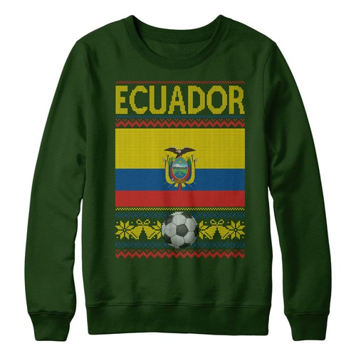 Ecuador Flag Ugly Christmas Sweatshirt Football World Xmas Gifts For Kids Ecu... - Picture 4 of 13