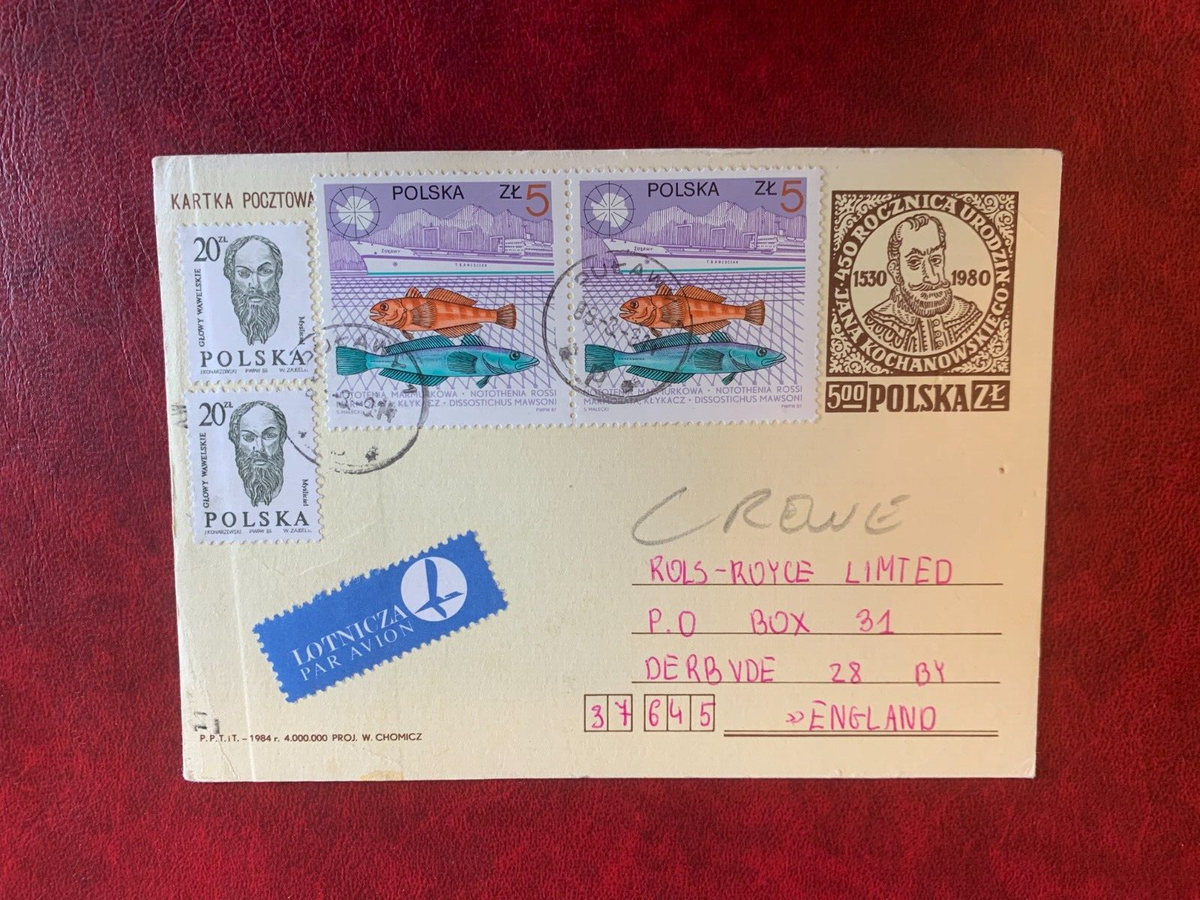 POLAND 1980 POSTAL CARD USED SLAVIC POET JAN KOCHANOWSKI 04 PICK 1
