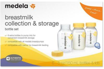 Medela Breastmilk Collection & Storage Bottle Set 6 extra bottles 