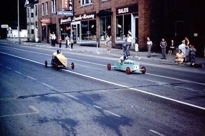 1956 Kids Soap Box Derby Cars Racing Kodak Red Border  Slide AR-E