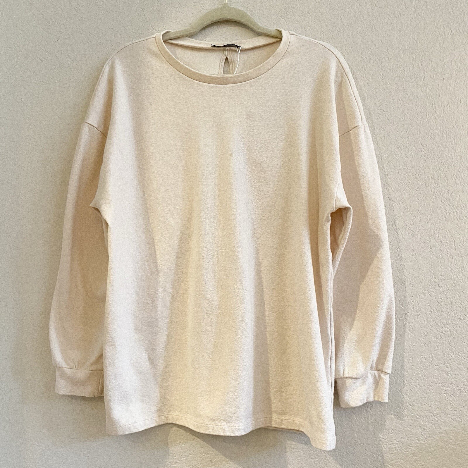 Zara Collection Basic Cream Sweater Twisted Back … - image 1