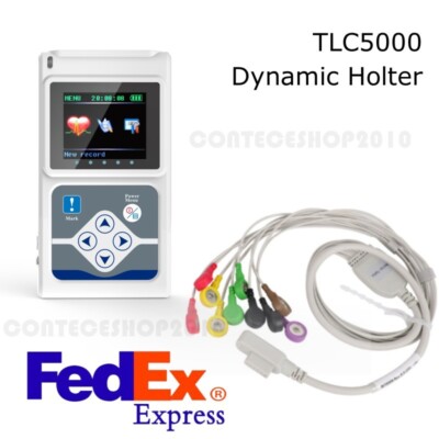 CONTEC TLC5000 Dynamic ECG Holter 12 Channel 24 Hours Analyzer Recorder SW