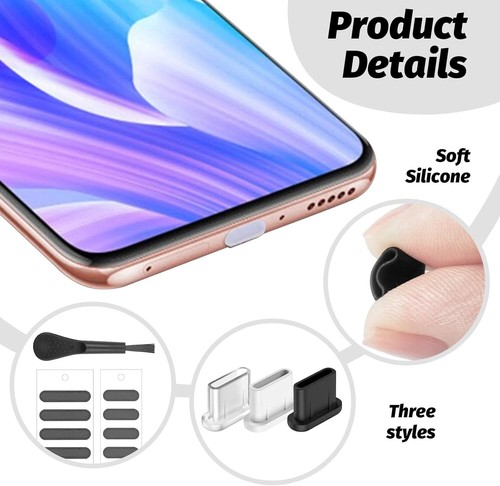 Lunarcharm Set Di 18 Tappi Antipolvere USB C, Applicabili a Iphone 16/15, Copert - Foto 3 di 12