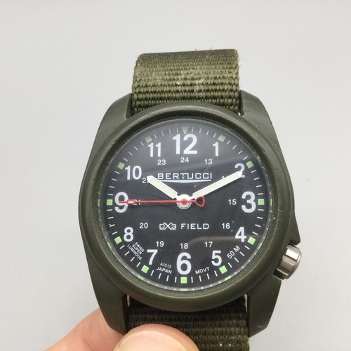Bertucci A-2R DX3 Field Watch Men 38mm Black Green 50M Nato Band New Battery - Picture 8 of 16
