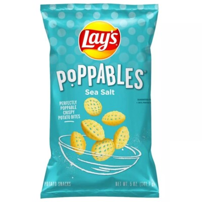 Lay's Poppables SEA SALT Crispy Potato Chips Bites 5 oz (1 Pack)