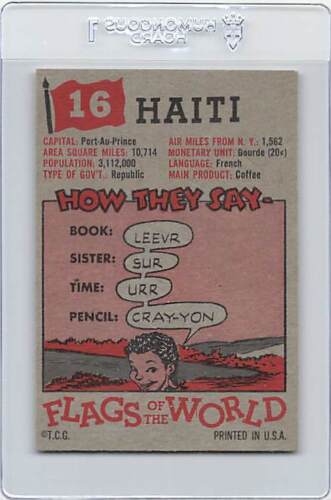 1956 Topps Flags of the World #16 Haiti NM *DA-D2518 - Bild 2 von 2