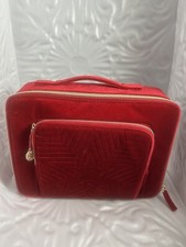 New Estee Lauder Train Case Bag 2023 Limited Edition Red Velvet with Handle