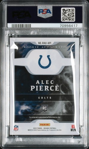 2022 Origins Rookie Autografi Alec Pierce PInk #8/8 - PSA 8 - Foto 2 di 2