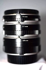 MINOLTA MC AUTO EXTENSION TUBE 14mm, 21mm & 28mm, in BOX. *MINT*. APPEARS UNUSED