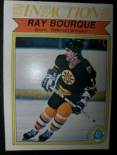 Ray Bourque Boston Bruins In Action O-Pee-Chee 1982-83 OPC Hockey Card #24 EXc