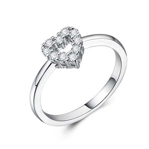 Heart Women 925 Silver Filled,rose Gold Wedding Ring Cubic Zircon Ring Sz 6-10 - 第 2/7 張圖片