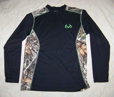 Men's Realtree Long Sleeve Pullover Shirt - S - Black & Realtree Edge Camo