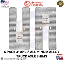 6 Pack Specialty Products Company Truck Aluminum Alloy 3"x6"x1° Axle Shims USA