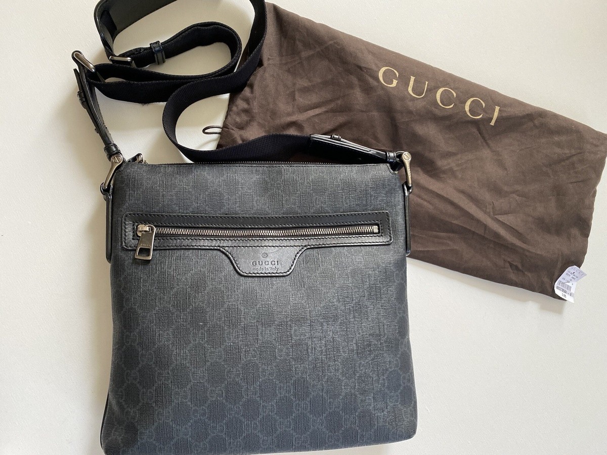 Gucci 322279 Men's Canvas Shoulder Black Gg Supreme Unisex