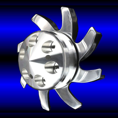 Chrome Alternator Fan & Pulley Kit For Big Block Chevy 396 427 454 - Shiny Performance Upgrade