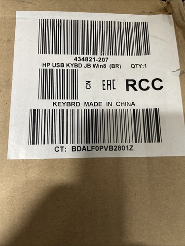 HP 434821-207 USB Wired Keyboard 104 Keys Black and Silver  BR - Picture 1 of 5