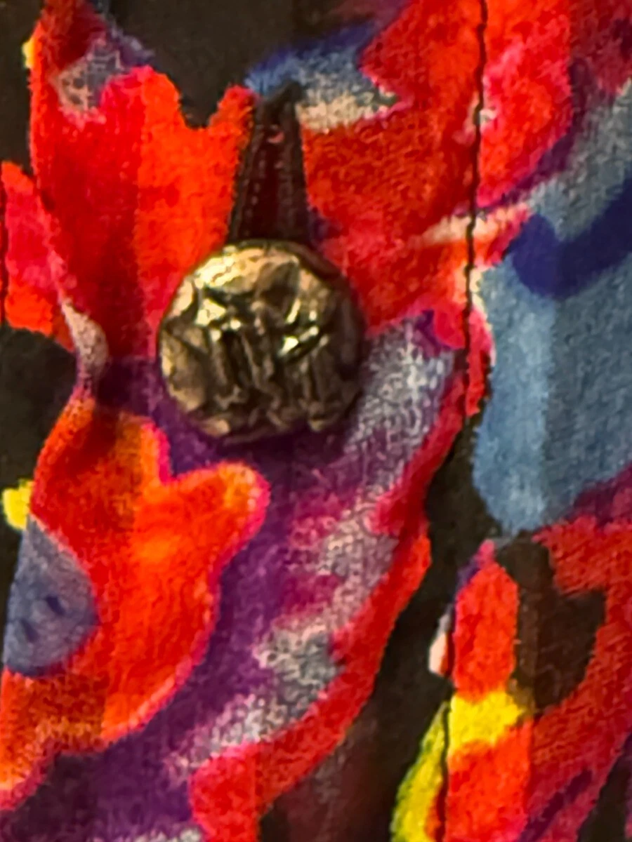 Camicia vintage Versace seta trasparente multicolore disegno floreale taglia 48