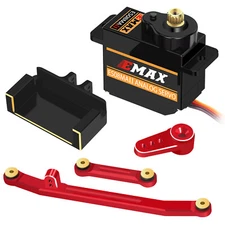 EMAX Servo with Servo Arm Steering Link and Brass Servo Mount for Axial SCX24