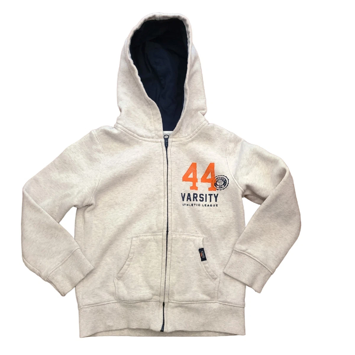 Carter s Boys Size 6 Zip Up Hoodie Oatmeal Heather Fleece Lined