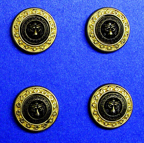 VTG LESLIE FAY replacement buttons 4 plastic 2-tone Fair Used Aged Condition