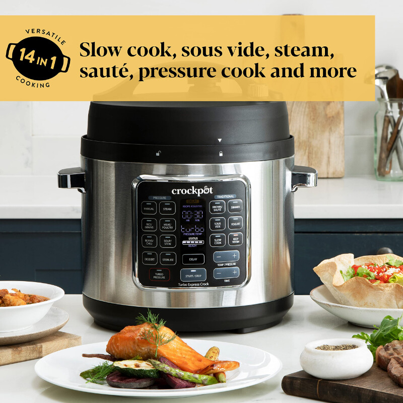 Crockpot Turbo Express Pressure Multicooker 14in1 Functions 5.6L