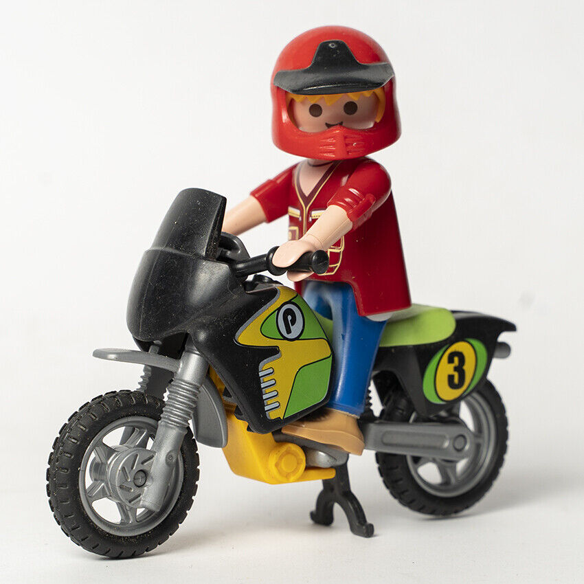 Playmobil Action 9329 pas cher, Pilotes motocross avec support de jeu