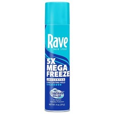 Rave 5X Mega Freeze Unscented Aerosol Hairspray for Unisex - 11 Oz Hair Spray