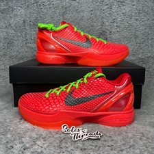 Nike Kobe 6 Proto 'Reverse Grinches' Size 5.5 Men Crimson Green FV4921-600