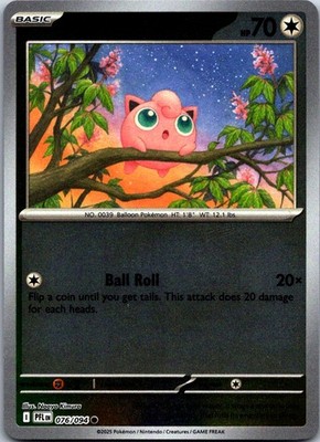 Jigglypuff Reverse Holo Common ME02: Phantasmal Flames 076/094 NM