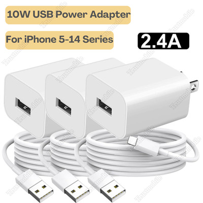 USB Fast Charger Adapter For i Phone 6 7 8 Plus X 11 12 13 14 Charging Cable Lot