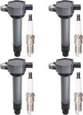 Set of 4 Ignition Coil Pack and Spark Plugs Fits for Jeep Patriot Compass Dod...