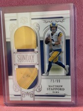 2025 Panini National Treasures Matthew Stafford Sunday Treasures Patch /99 Rams