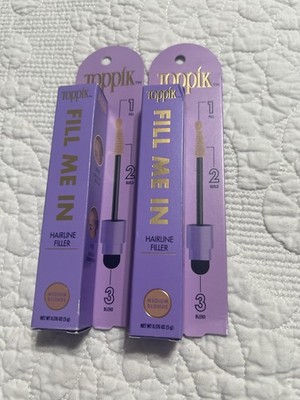 2 Pack  TOPPIX Fill Me In Hair Line Filler Medium Blonde .176oz NEW IN BOX