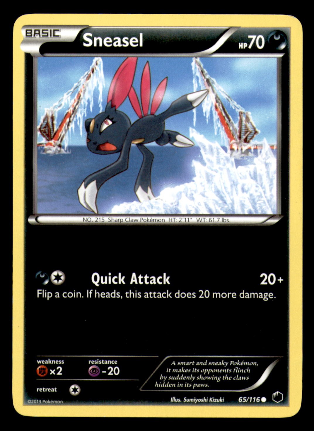Sneasel 65/116 Common Plasma Freeze Pokemon Lightly Played