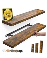  Floating Shelves, 22.5 22.5inches B. Rustic Brown - Americana Farmhouse Style