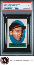 1963 Topps Peel-Offs Brooks Robinson Instruction Back PSA 6